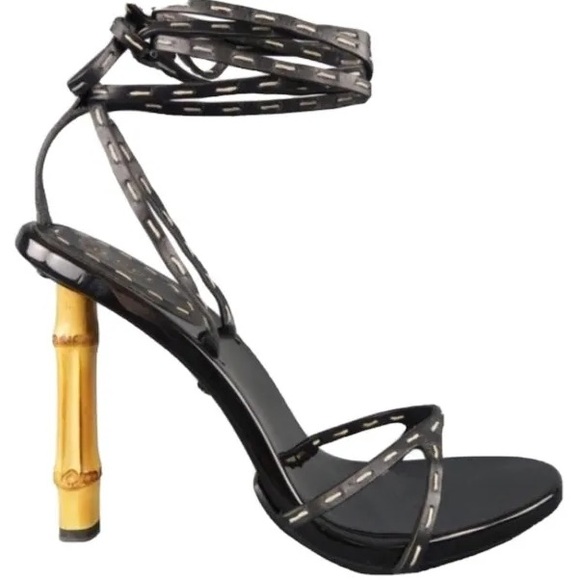GUCCI x TOM FORD VINTAGE BAMBOO HEEL SANDAL SIZE EU 37.5 PRELOVED - Picture 4 of 5